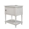 Versatile Nightstand with Two Built-in Shelves Cabinet and an Open Storage; USB Charging Design; White