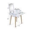 Wooden Vanity Desk Flip-top Dressing Mirror Writing table Computer Desk,White