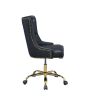 Purlie Office Chair in Black PU & Gold YJ