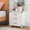 Modern Bedroom Nightstand with 3 Drawers Storage