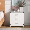 Modern Bedroom Nightstand with 3 Drawers Storage