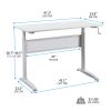 Free shipping Office desk/Adjustable Height Standing Desk with Crank Handle(White)