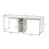 Free shipping Home Office 2-Person Desk, Large Double Workstation Desk, Writing Desk with Storage,White