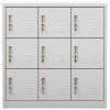 Locker Cabinet Light Gray 35.4"x17.7"x36.4" Steel