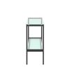 Console Table Double layer tempered glass rectangular porch table black leg double layer glass tea table