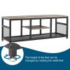 Industrial TV Stand with Metal Mesh Fit up to 55" TVs, 2-Tier Open Storage TV Cabinet