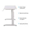 Free shipping Office desk/Adjustable Height Standing Desk with Crank Handle(White)