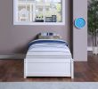 Twin Bed with 2 Storage drawers; White