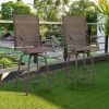 2 Pieces Patio 360 Rotation Swivel Bar Stool Set