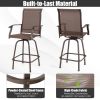 2 Pieces Patio 360 Rotation Swivel Bar Stool Set