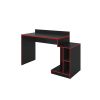 Wooden Rectangular Home Office Computer Gaming Desk; Black and Red; DunaWest