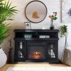 Electric Fireplace TV Stand Storage Cabinet Black