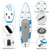 10 Feet Paddle Board Inflatable Surfboard Blue and White