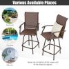 2 Pieces Patio 360 Rotation Swivel Bar Stool Set