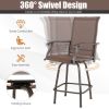 2 Pieces Patio 360 Rotation Swivel Bar Stool Set