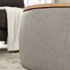 Round Storage Ottoman, 2 in 1 Function, Work as End table and Ottoman, Grey