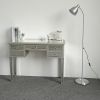 Mirrored Desk Console Table,Unique Modern Decorative Design Mirrored Desk Home Console Table Bedroom Vanity Make-up Table with 5 Drawer,Silver