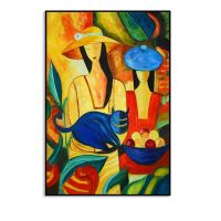 100% Hand Painted Abstract Oil Painting Wall Art Modern Retro Figure On Canvas Home Decoration For Living Room No Frame (size: 150x220cm)