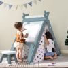 Kids Play Tent - 4 in 1 Teepee Tent with Stool and Climber, Foldable Playhouse Tent for Boys & Girls