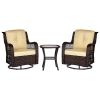 Outdoor Chairs Set 3 Pieces Set Furniture Set for Balcony Rattan Chairs and Table with Cushions - Orange XH