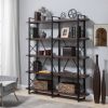 [VIDEO] Home Office 5 Tier Bookshelf, X Design Etageres Storage Shelf, Industrial Bookcase for Office with Metal Frame