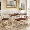 Stylish Wooden Furniture Kitchen Table Set 6-Piece with Ergonomically Designed Chairs