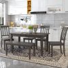 Stylish Wooden Furniture Kitchen Table Set 6-Piece with Ergonomically Designed Chairs