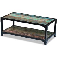 Coffee Table Solid Reclaimed Wood (Color: Brown)