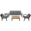 Geneva 5pcs Sofa Set with 3-Seater Sofa, Gloss Champagne Frame (Pick-up available)