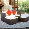 3 Piece Patio Sectional Wicker Rattan Outdoor Furniture Sofa Set