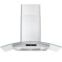30 inch Wall Mounted Range Hood 700CFM Tempered Glass Touch Panel Control Vented LEDs (Control Design Color: Touch Control)