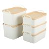 5-Pack Lided Plastic Storage Bins Basket Box Drawer Organizer Kitchen Container