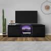 TV Cabinet Wholesale, White TV Stand with Lights, Modern LED TV Cabinet with Storage Drawers, Living Room Entertainment Center Media Console Table RT