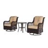 Outdoor Chairs Set 3 Pieces Set Furniture Set for Balcony Rattan Chairs and Table with Cushions - Orange XH