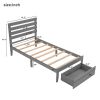 Twin Size Platform Bed with Drawer