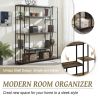 Bookcase and Bookshelf, Home Office 5 Tier Bookshelf, Open Freestanding Storage Shelf with Metal Frame