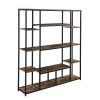 Bookcase and Bookshelf, Home Office 5 Tier Bookshelf, Open Freestanding Storage Shelf with Metal Frame