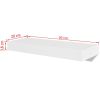 2 White MDF Floating Wall Display Shelves Book/DVD Storage