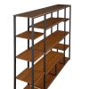 Bookcase and Bookshelf, Home Office 5 Tier Bookshelf, Open Freestanding Storage Shelf with Metal Frame