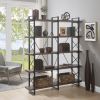 [VIDEO] Home Office 5 Tier Bookshelf, X Design Etageres Storage Shelf, Industrial Bookcase for Office with Metal Frame