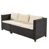 Outdoor, Patio Furniture Sets, 5 Piece Conversation Set Wicker Rattan Sectional Sofa with Seat Cushions