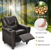 Children PU Leather Recliner Chair with Front Footrest