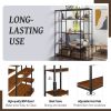 Bookcase and Bookshelf, Home Office 5 Tier Bookshelf, Open Freestanding Storage Shelf with Metal Frame