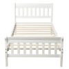 Wood Platform Bed Twin Bed Frame Panel Bed Mattress Foundation Sleigh Bed with Headboard/Footboard/Wood Slat Support