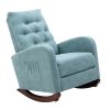 Baby Room High Back Rocking Chair Nursery Chair , Comfortable Rocker Fabric Padded Seat ,Modern High Back Armchair