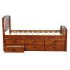 Twin Size Platform Storage Bed Solid Wood Bed with 6 Drawers