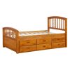 Twin Size Platform Storage Bed Solid Wood Bed with 6 Drawers