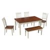 Stylish Wooden Furniture Kitchen Table Set 6-Piece with Ergonomically Designed Chairs