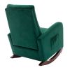 Baby Room High Back Rocking Chair Nursery Chair , Comfortable Rocker Fabric Padded Seat ,Modern High Back Armchair