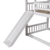 Twin over Twin House Bunk Bed with Convertible Slide and Ladder,Converts into 2 Separate Platform Beds